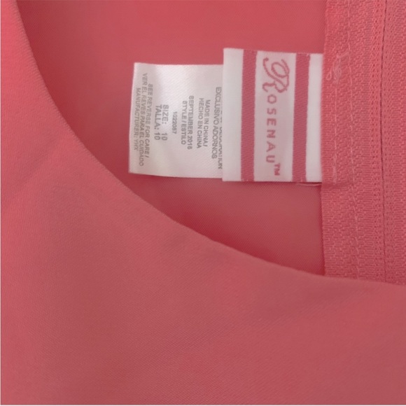 Rosenau Formal Pink & White Embroidered Floral Overlay Sleeveless Occasion Dress - Picture 5 of 5